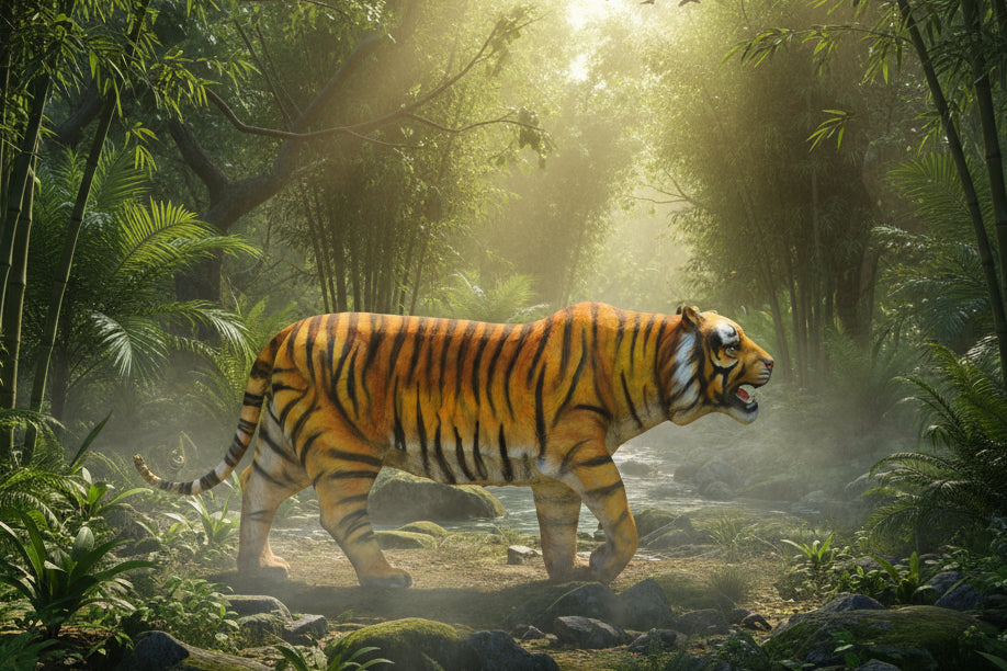 FRP Tiger Statue – Handcrafted Wildlife Art for Garden & Entrance