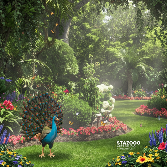 FRP Peacock Statue – Handcrafted Royal Garden Art for Home & Outdoor Décor